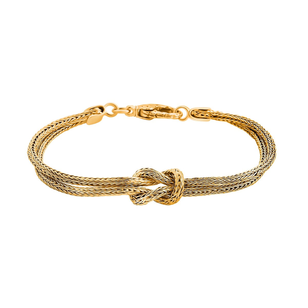 Bali Legacy 22K Vermeil Yellow Gold Over Sterling Silver Tulang Naga Knot Bracelet (6.50 In) 12.86 Grams image number 0