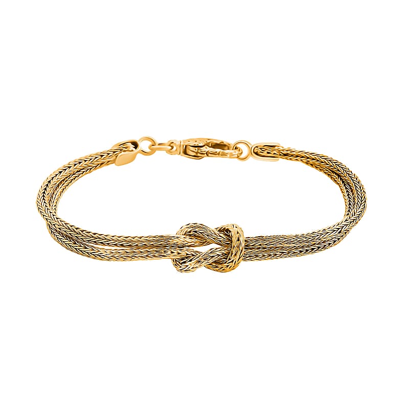 Bali Legacy 22K Vermeil Yellow Gold Over Sterling Silver Tulang Naga Knot Bracelet (6.50 In) 12.86 Grams