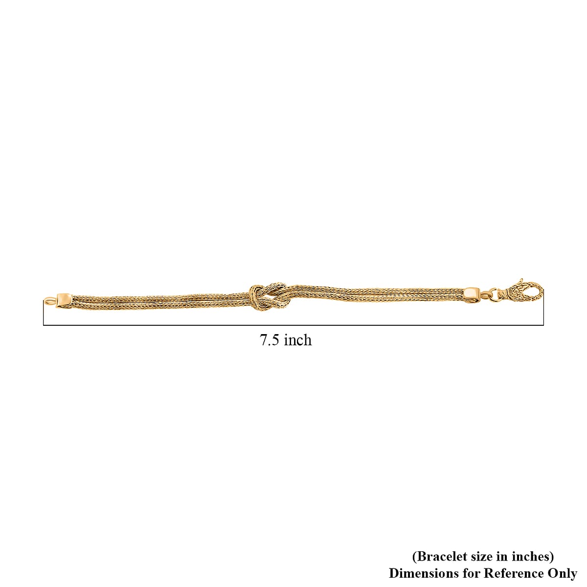 Bali Legacy 22K Vermeil Yellow Gold Over Sterling Silver Tulang Naga Knot Bracelet (7.25 In) 13.91 Grams image number 6