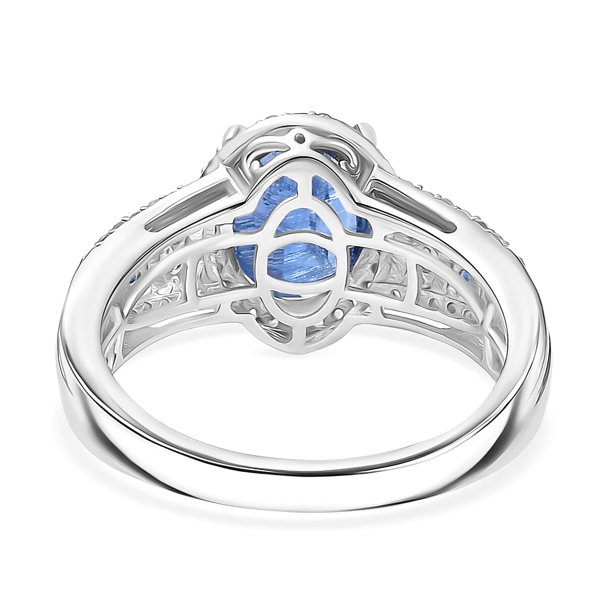 D'Joy Premium Kashmir Kyanite and Multi Gemstone 4.30 ctw Celestial Harmony Ring in Rhodium Over Sterling Silver (Size 7.0) image number 4
