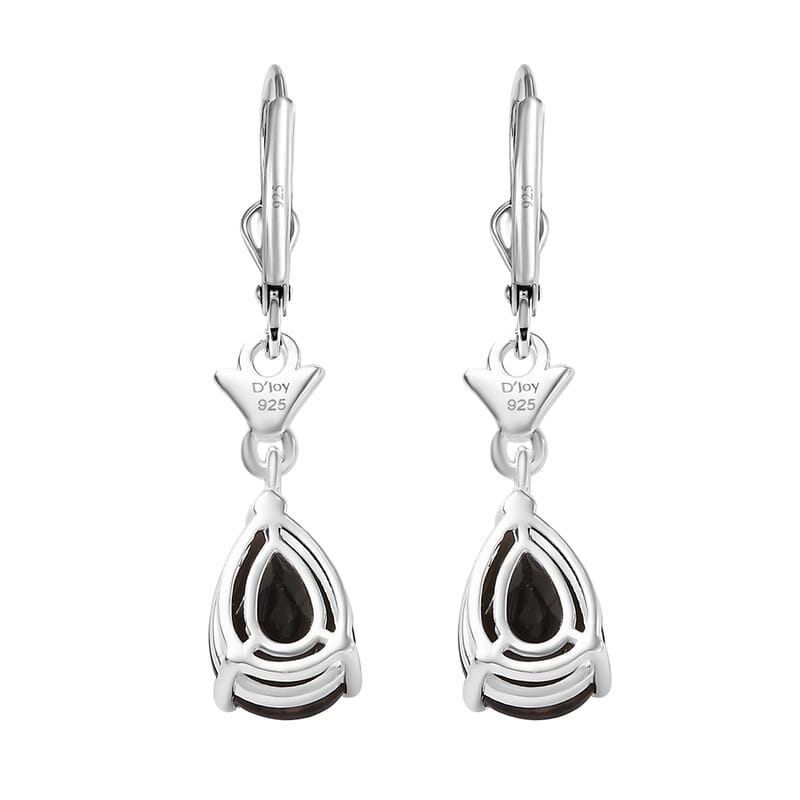 D'Joy Brazilian Smoky Quartz 3.60 ctw Dangling Earrings in Sterling Silver