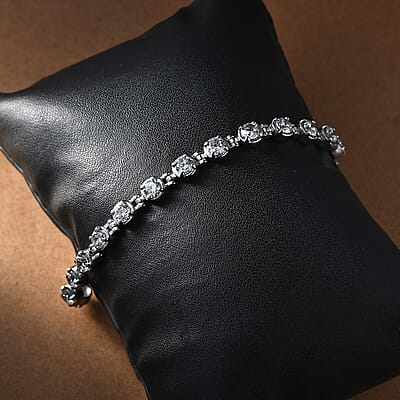 Simulated Diamond 8.50 ctw Bracelet in Stainless Steel (6.50 In)