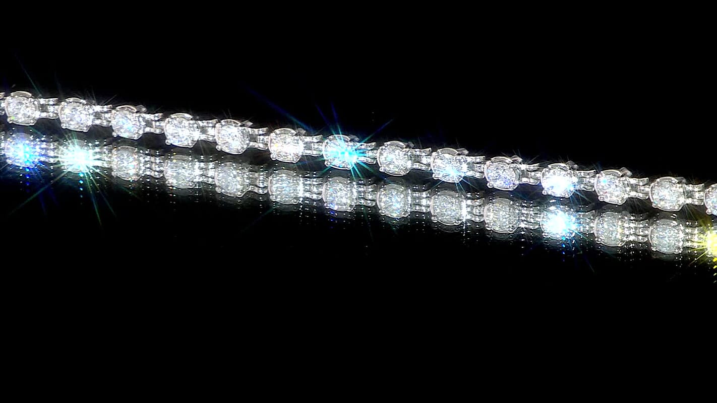 Simulated Diamond 8.50 ctw Bracelet in Stainless Steel (6.50 In)