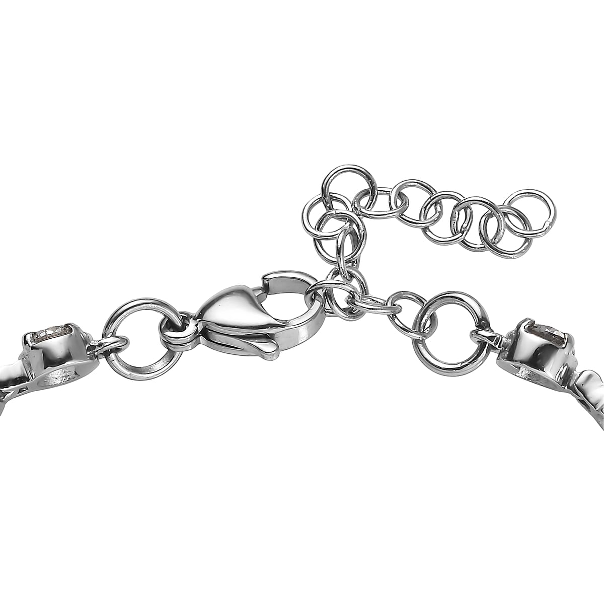 Simulated Diamond 8.50 ctw Bracelet in Stainless Steel (6.50 In) image number 3