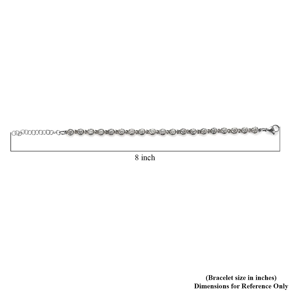 Simulated Diamond 8.50 ctw Bracelet in Stainless Steel (6.50 In) image number 4
