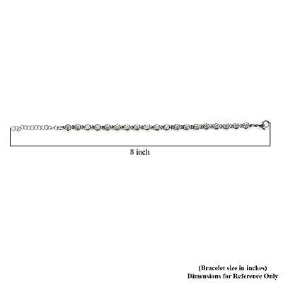 Simulated Diamond 8.50 ctw Bracelet in Stainless Steel (6.50 In)
