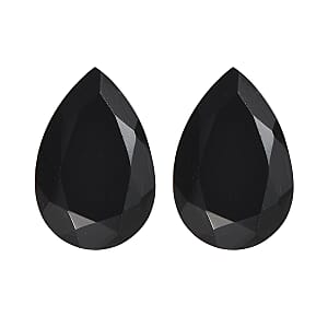 Set of 2 AA Black Onyx (Pear 9x6 mm) 2.02 ctw Loose Gemstone