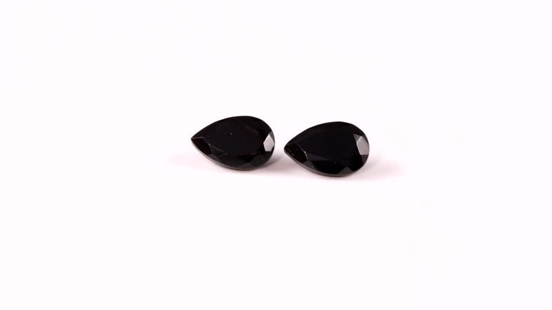 Set of 2 AA Black Onyx (Pear 9x6 mm) 2.02 ctw Loose Gemstone