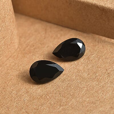 Set of 2 AA Black Onyx (Pear 9x6 mm) 2.02 ctw Loose Gemstone