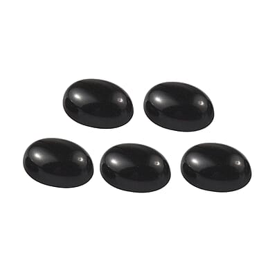Set of 5 Black Onyx (Oval 7x5 mm) 4.06 ctw Loose Gemstone