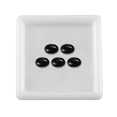 Set of 5 Black Onyx (Oval 7x5 mm) 4.06 ctw Loose Gemstone