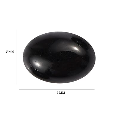 Set of 5 Black Onyx (Oval 7x5 mm) 4.06 ctw Loose Gemstone