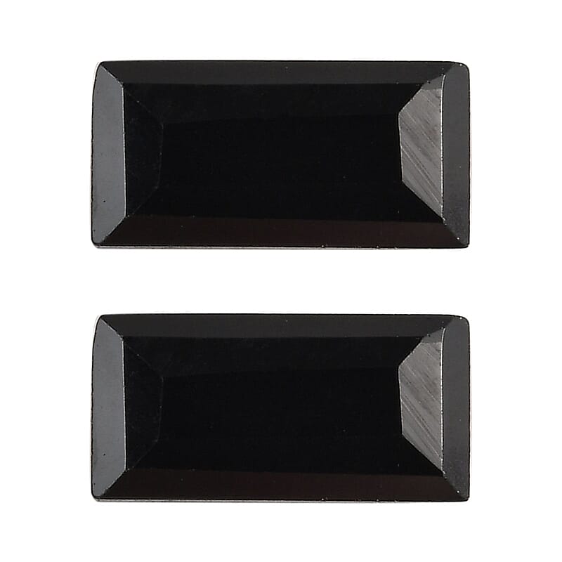 Set of 2 Thai Black Spinel (Bgt 6x3 mm) 0.82 ctw Loose Gemstone