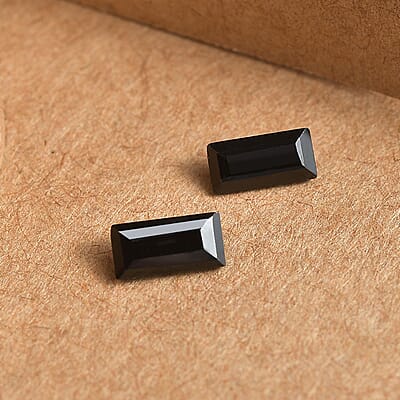 Set of 2 Thai Black Spinel (Bgt 6x3 mm) 0.82 ctw Loose Gemstone