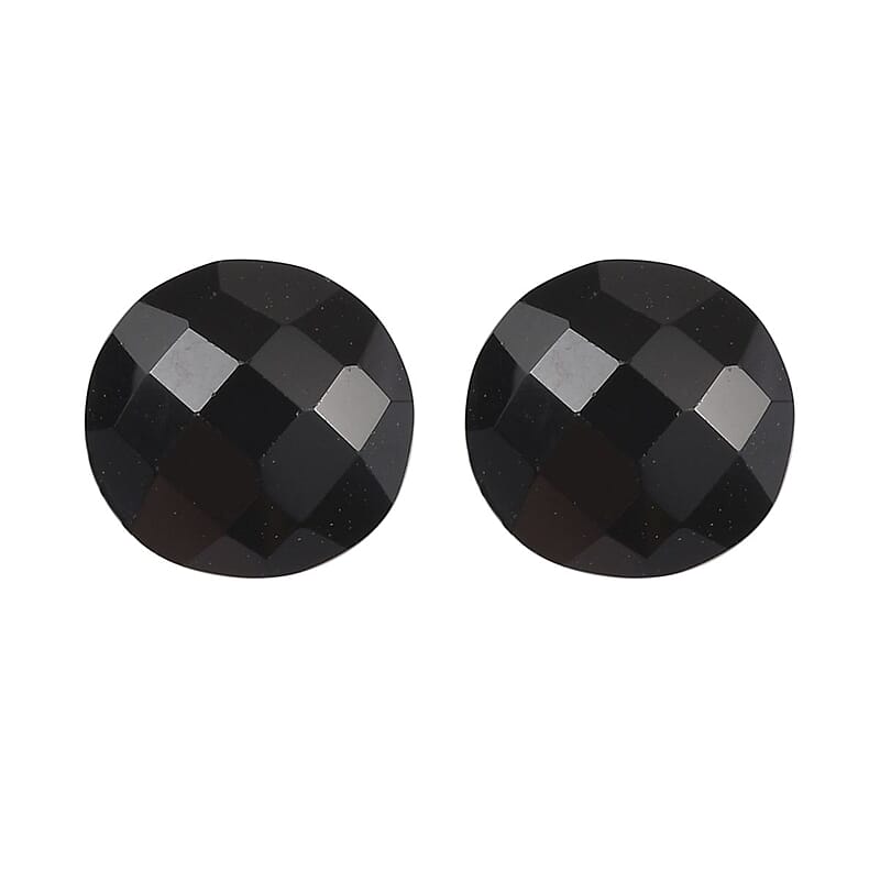 Set of 2 Thai Black Spinel (Rnd 6 mm) 1.85 ctw Loose Gemstone