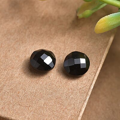 Set of 2 Thai Black Spinel (Rnd 6 mm) 1.85 ctw Loose Gemstone