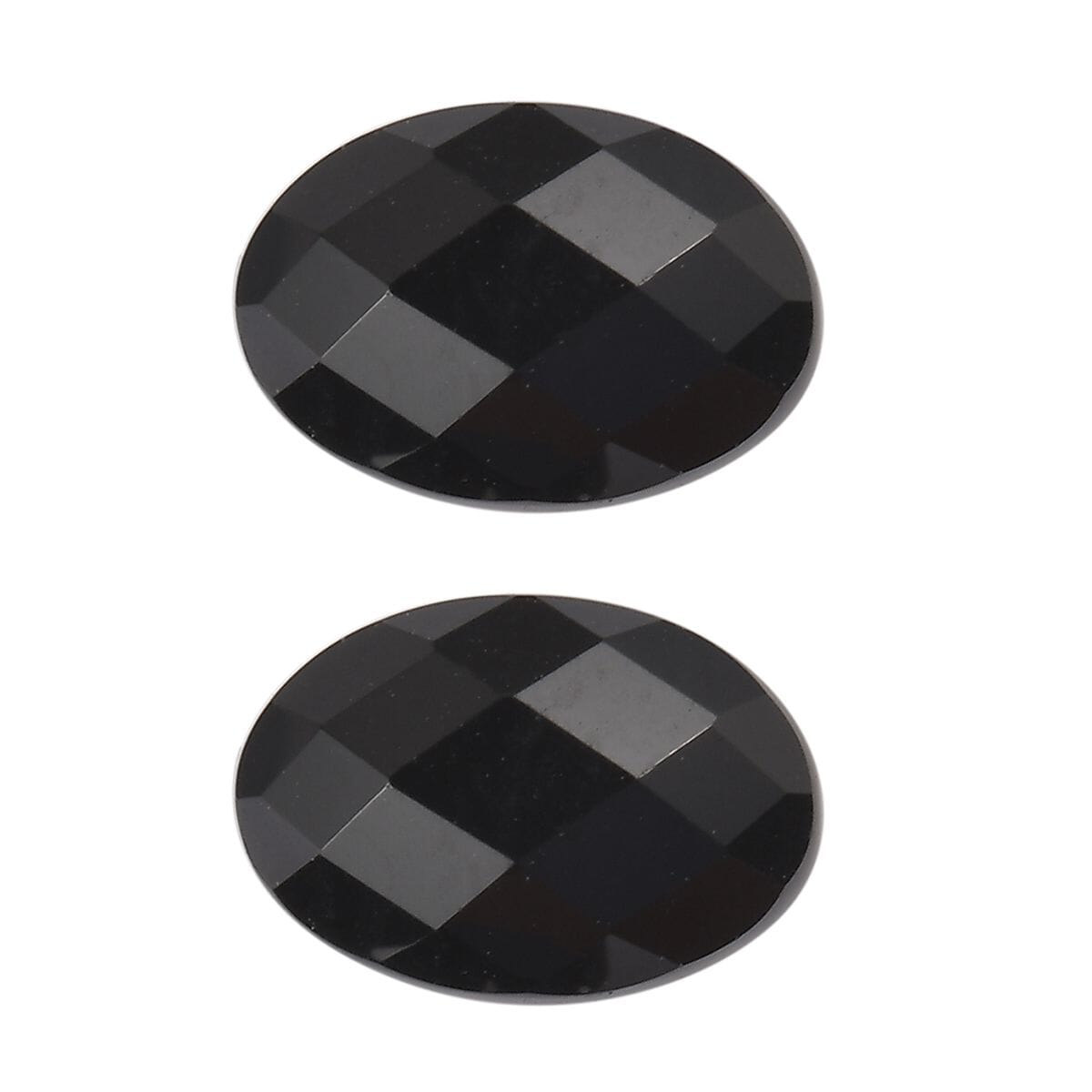Set of 2 Thai Black Spinel (Oval 6x4 mm) 0.76 ctw Loose Gemstone image number 0