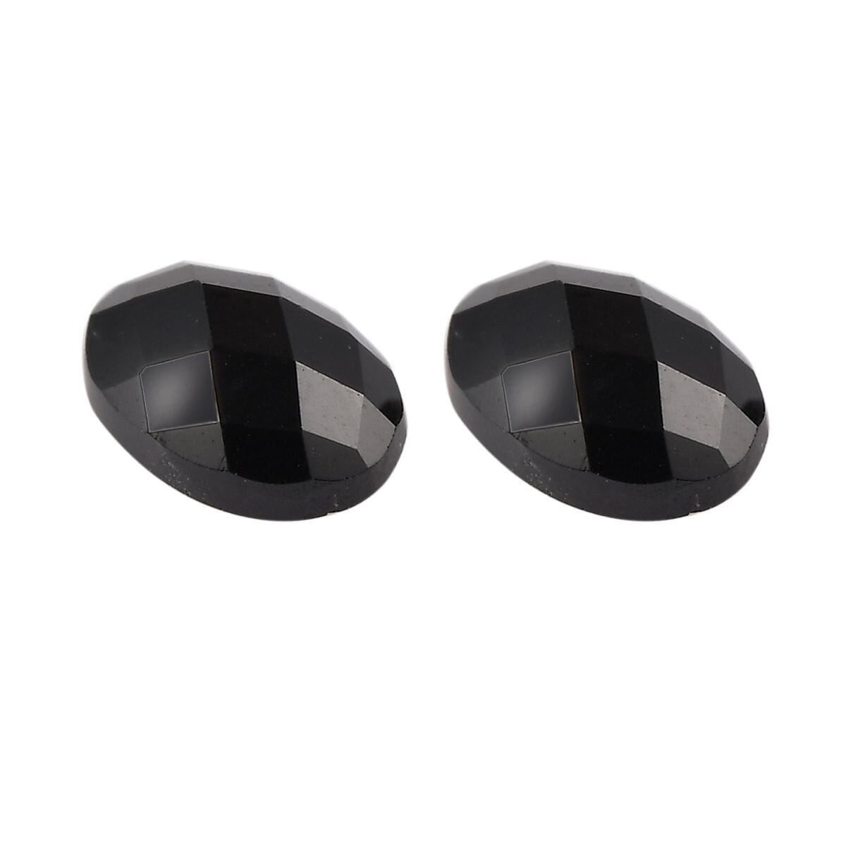 Set of 2 Thai Black Spinel (Oval 6x4 mm) 0.76 ctw Loose Gemstone image number 2