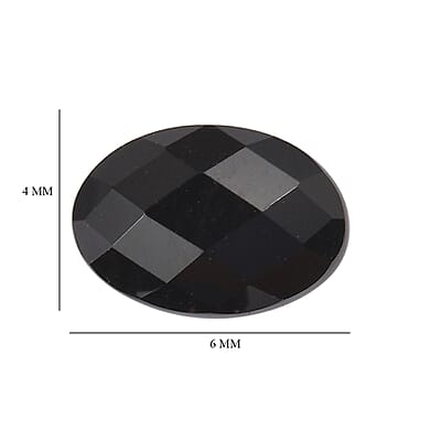 Set of 2 Thai Black Spinel (Oval 6x4 mm) 0.76 ctw Loose Gemstone