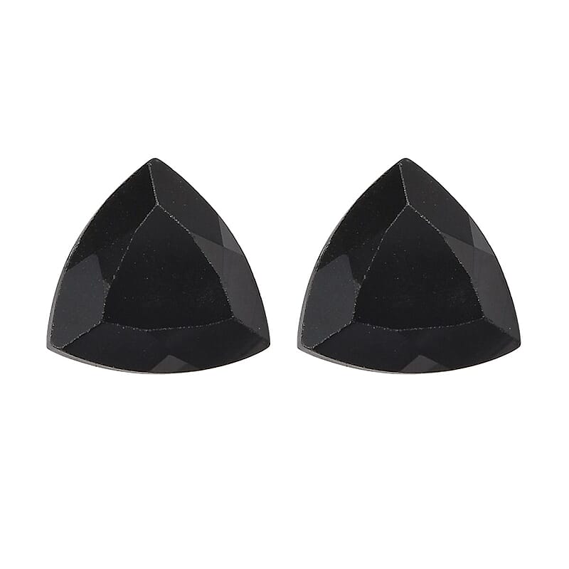 Set of 2 Thai Black Spinel (Trl 7 mm) 2.47 ctw Loose Gemstone