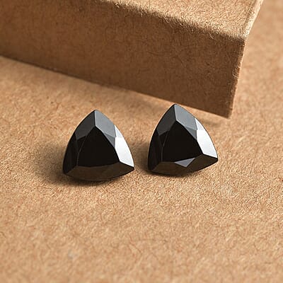 Set of 2 Thai Black Spinel (Trl 7 mm) 2.47 ctw Loose Gemstone