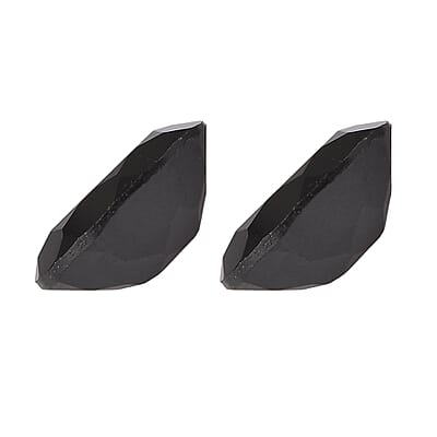 Set of 2 Thai Black Spinel (Oval 8x6 mm) 2.56 ctw Loose Gemstone