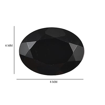 Set of 2 Thai Black Spinel (Oval 8x6 mm) 2.56 ctw Loose Gemstone