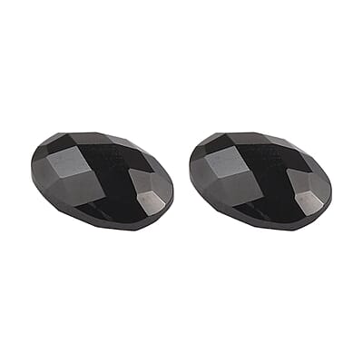 Set of 2 Thai Black Spinel (Oval 6x4 mm) 1.10 ctw Loose Gemstone