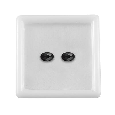 Set of 2 Thai Black Spinel (Oval 6x4 mm) 1.10 ctw Loose Gemstone