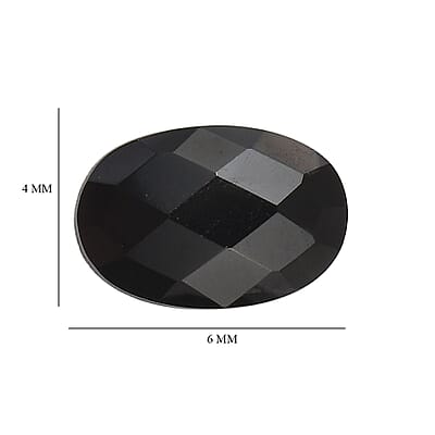 Set of 2 Thai Black Spinel (Oval 6x4 mm) 1.10 ctw Loose Gemstone