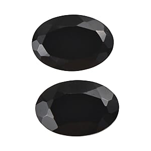 Set of 2 Australian Black Tourmaline (Oval 6x4 mm) 1.04 ctw Loose Gemstone