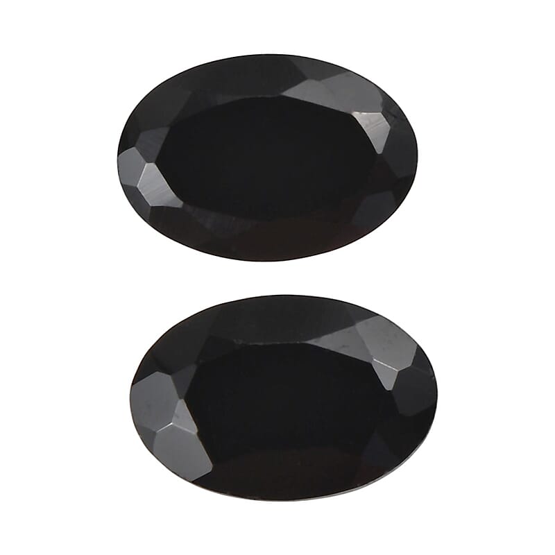 Set of 2 Australian Black Tourmaline (Oval 6x4 mm) 1.04 ctw Loose Gemstone