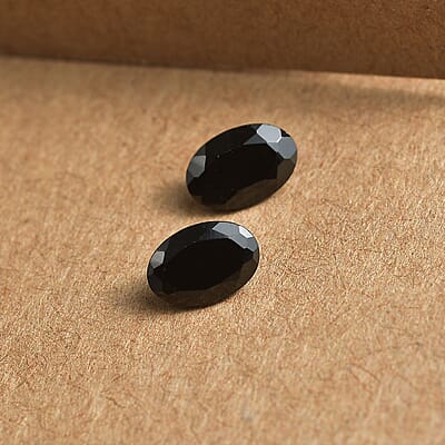 Set of 2 Australian Black Tourmaline (Oval 6x4 mm) 1.04 ctw Loose Gemstone