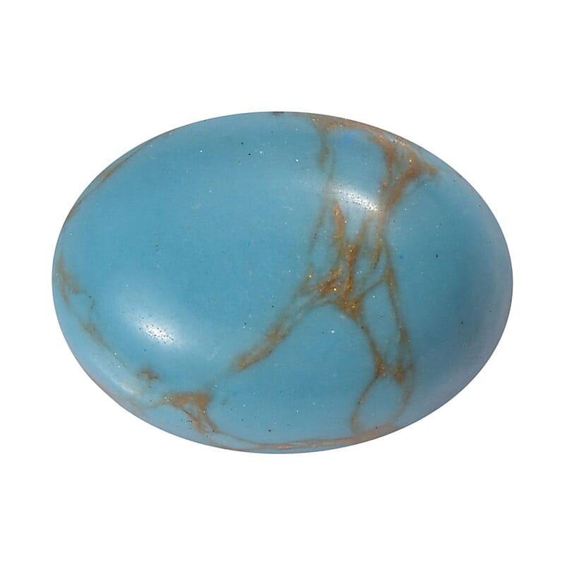 Blue Turquoise (Ovl 8x6 mm) 1.10 ctw Loose Gemstone