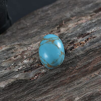 Blue Turquoise (Ovl 8x6 mm) 1.10 ctw Loose Gemstone