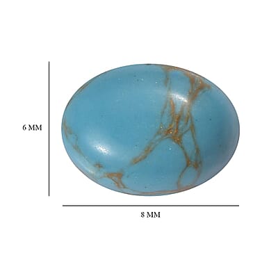 Blue Turquoise (Ovl 8x6 mm) 1.10 ctw Loose Gemstone