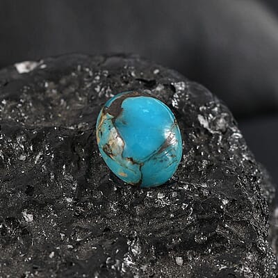 Blue Turquoise (Ovl 10x8 mm) 2.25 ctw Loose Gemstone