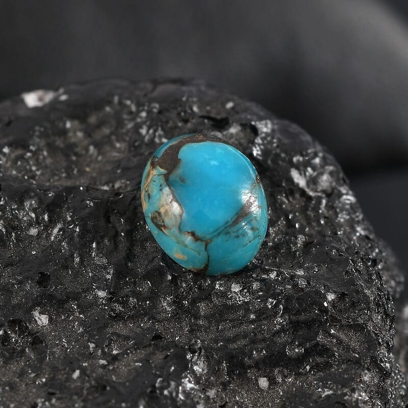 Blue Turquoise (Ovl 10x8 mm) 2.25 ctw Loose Gemstone