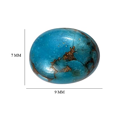 Blue Turquoise (Ovl 9x7 mm) 1.50 ctw Loose Gemstone