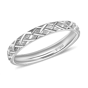 Diamond-cut Band Ring in 950 Platinum (Size 6.0) 2.50 Grams