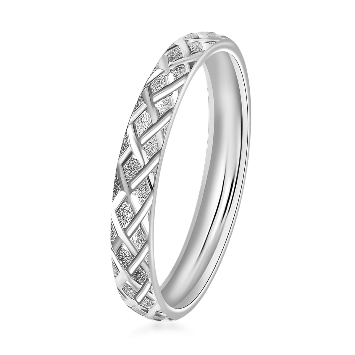 Diamond-cut Band Ring in 950 Platinum (Size 6.0) 2.50 Grams image number 3