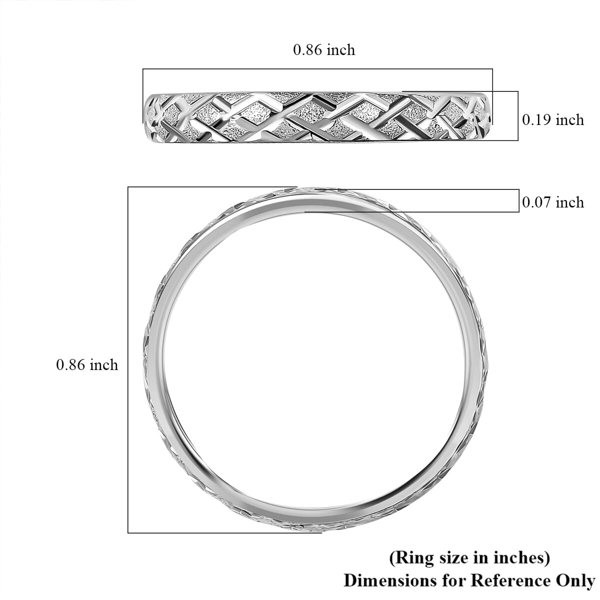 Diamond-cut Band Ring in 950 Platinum (Size 6.0) 2.50 Grams image number 5