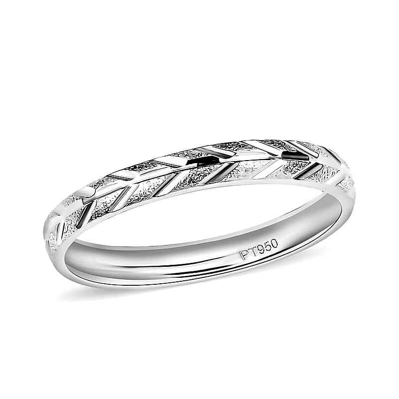 Cheveron Band Ring in 950 Platinum (Size 6.0) 2.50 Grams