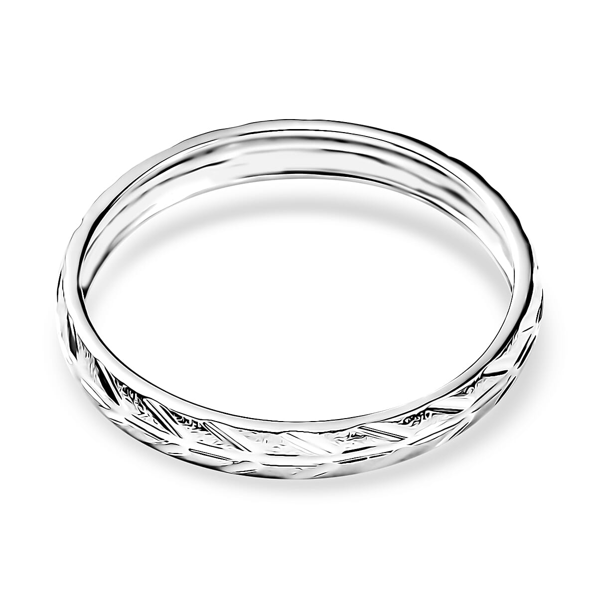 Cheveron Band Ring in 950 Platinum (Size 6.0) 2.50 Grams