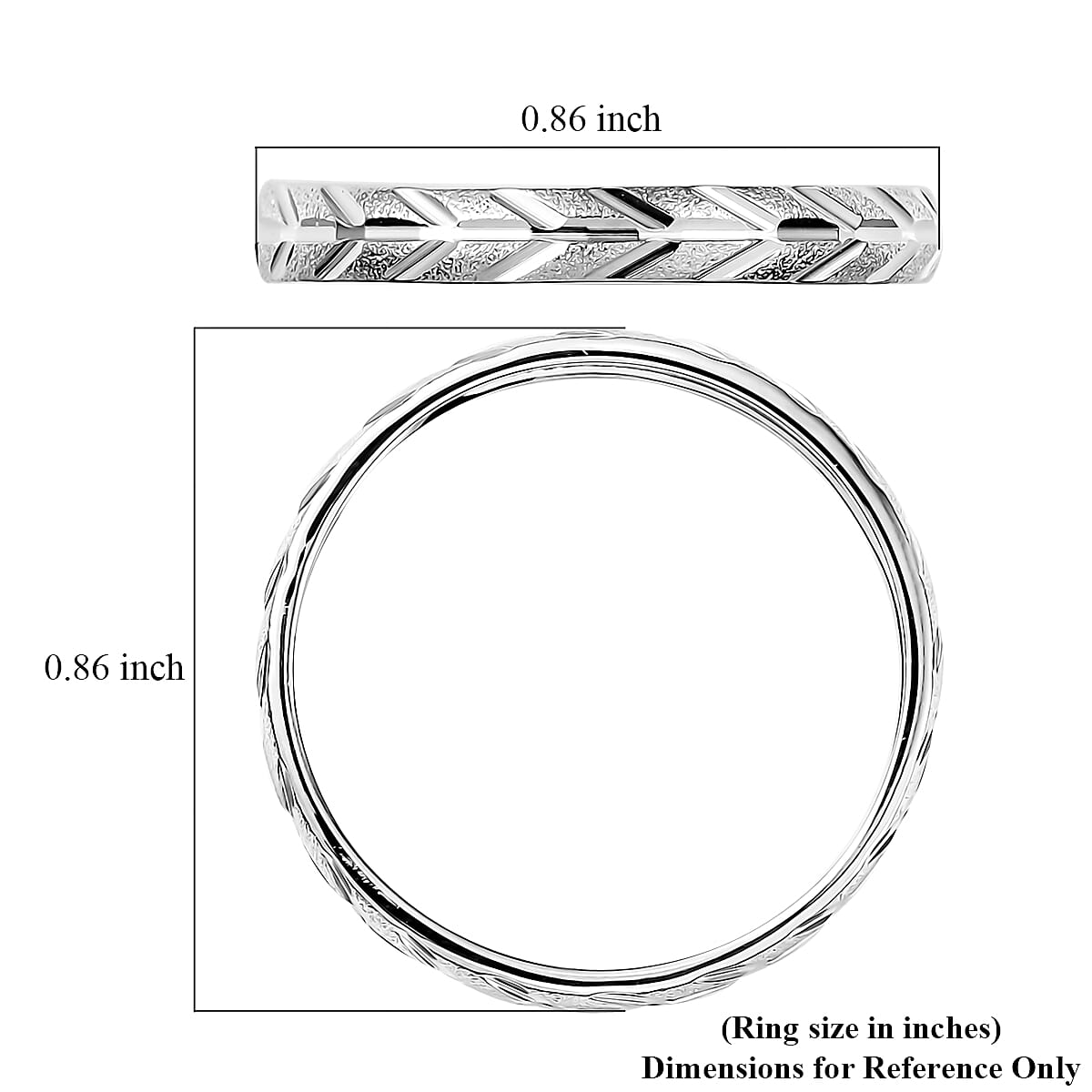 Cheveron Band Ring in 950 Platinum (Size 6.0) 2.50 Grams