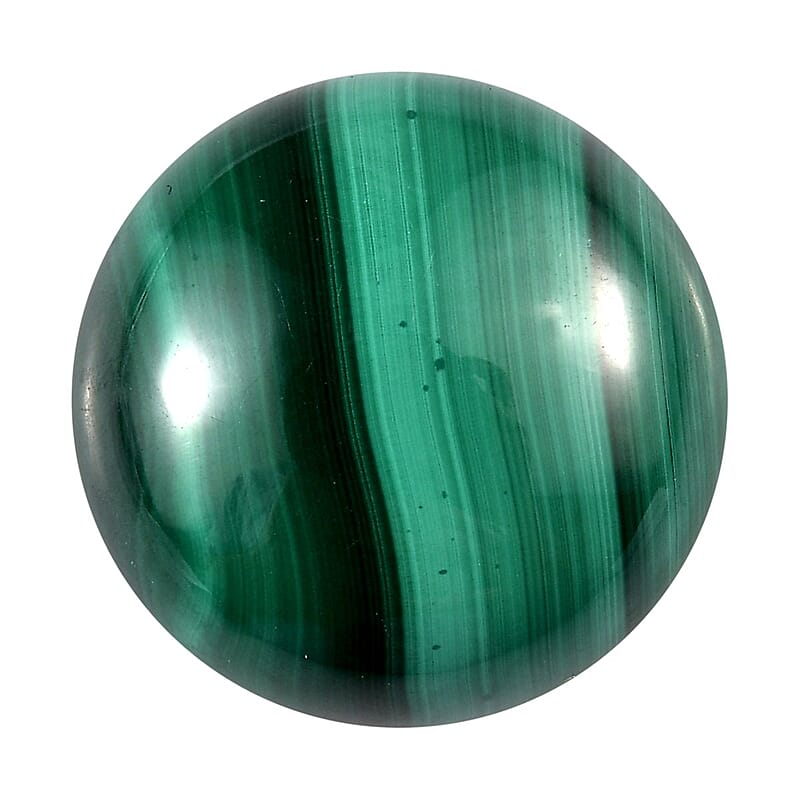 African Malachite (Rnd 14 mm) 10.55 ctw Loose Gemstone