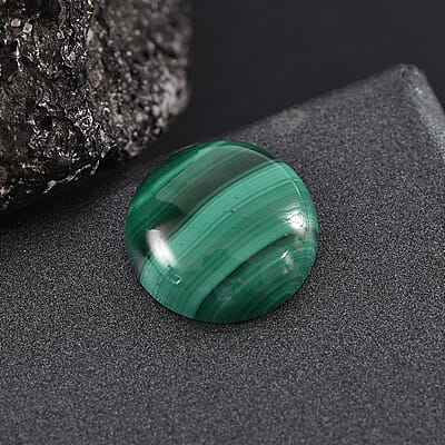 African Malachite (Rnd 14 mm) 10.55 ctw Loose Gemstone