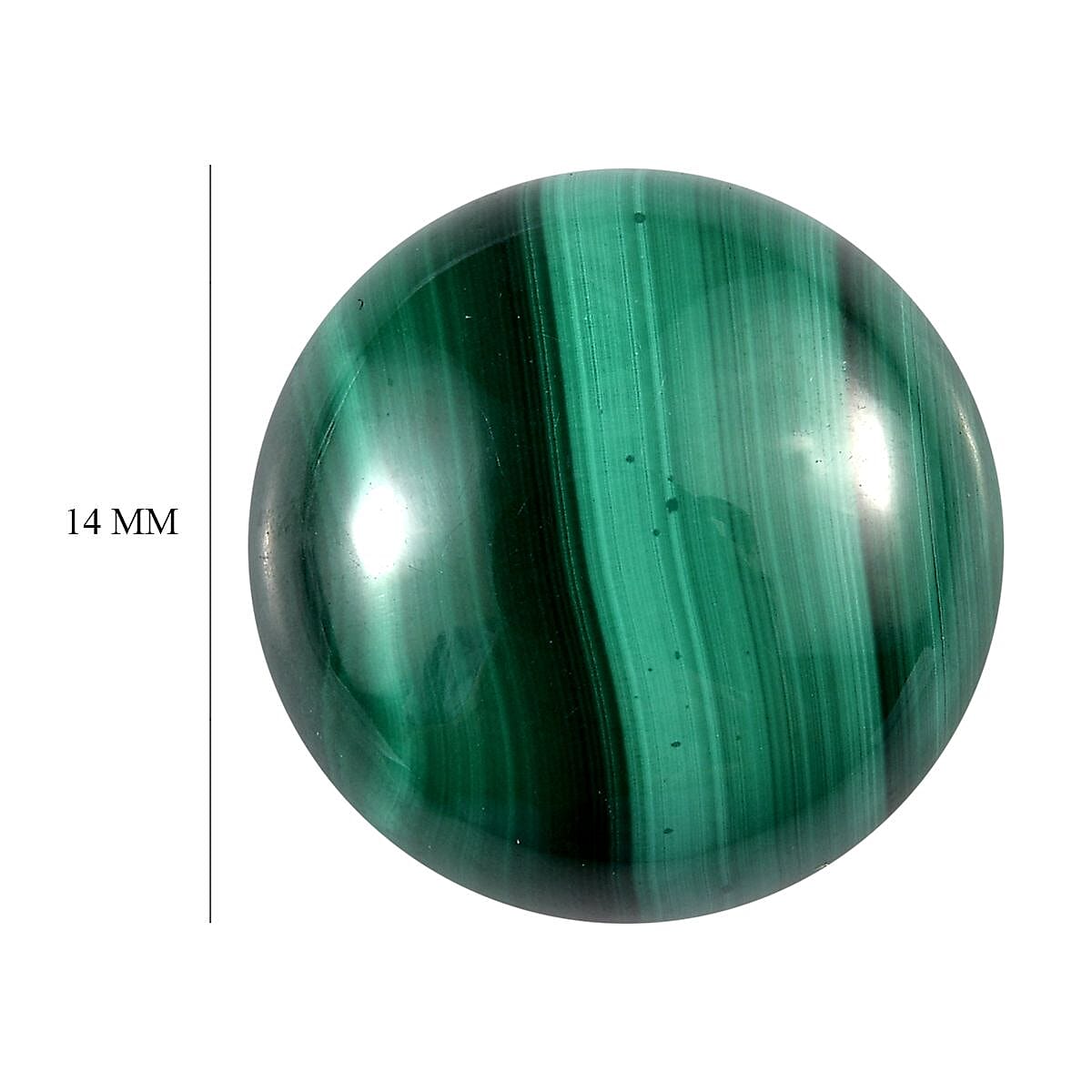African Malachite (Rnd 14 mm) 10.55 ctw Loose Gemstone