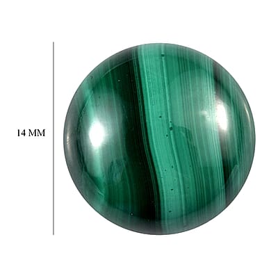 African Malachite (Rnd 14 mm) 10.55 ctw Loose Gemstone