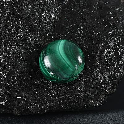 African Malachite (Rnd 15 mm) 11.10 ctw Loose Gemstone